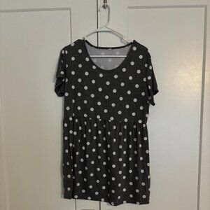 Dark Gray Empire Waist Blouse